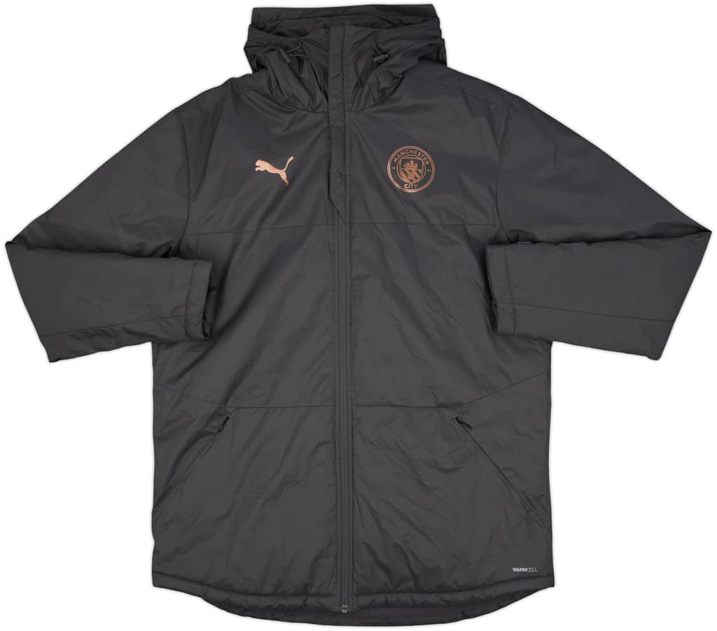 2020-21 Abrigo acolchado con capucha de banquillo Puma del Manchester City - 8/10 - (L)