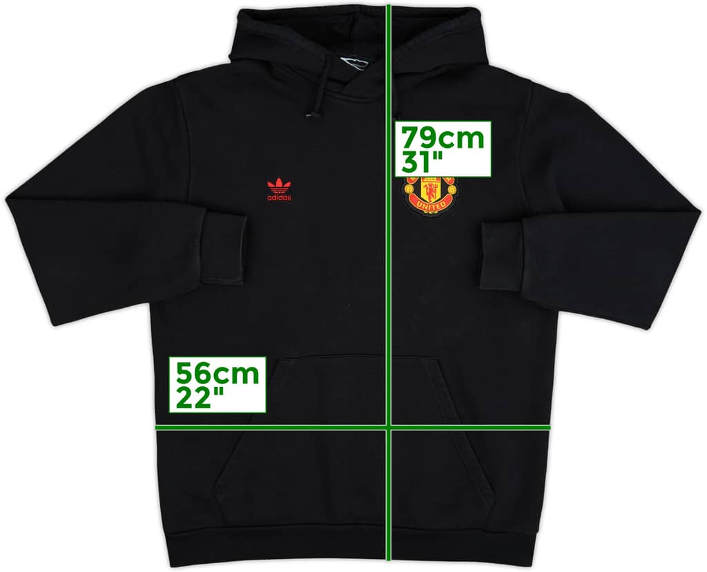 2023-24 Manchester United adidas Originals Hooded Sweat Top - 8/10 - (XL)
