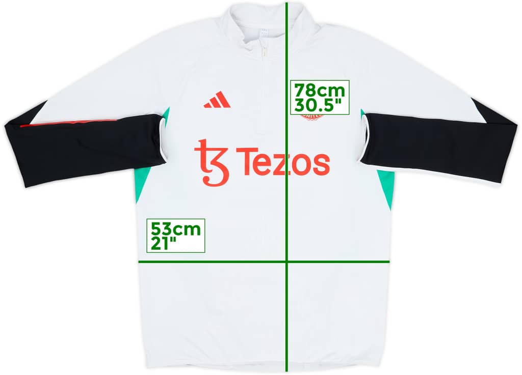 2023-24 Manchester United adidas 1/4 Zip Drill Top - 8/10 - (M)