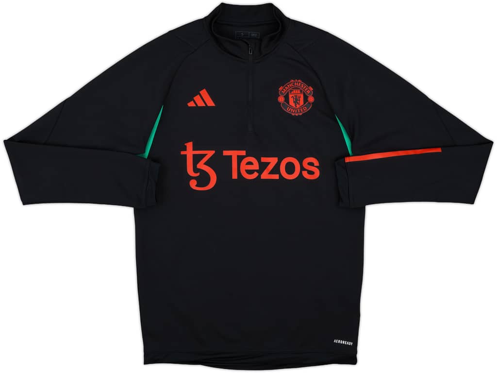 2023-24 Manchester United adidas 1/4 Zip Drill Top - 9/10 - (S)