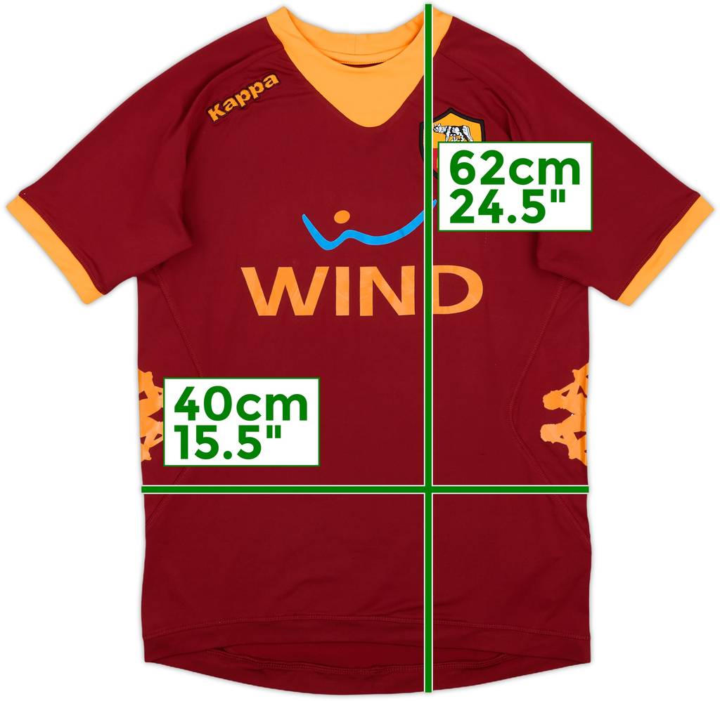 2011-12 Roma Home Shirt - 8/10 - (L.Boys)