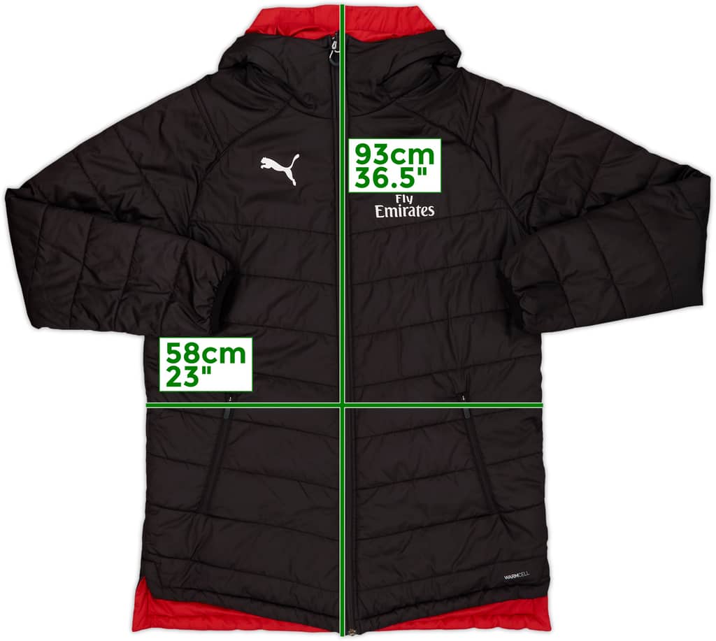 2017-18 AC Milan Puma Reversible Hooded Bench Coat - 10/10 - (XL)