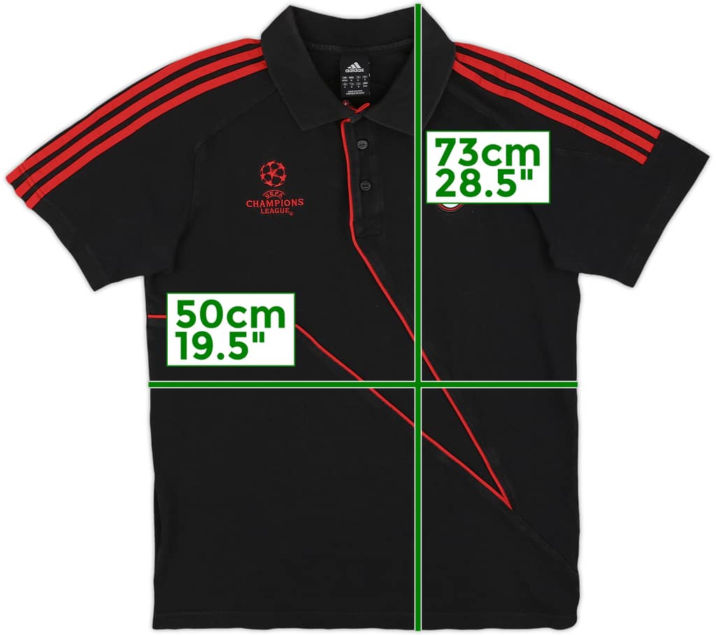 2009-10 AC Milan adidas CL Polo Shirt - 9/10 - (M/L)