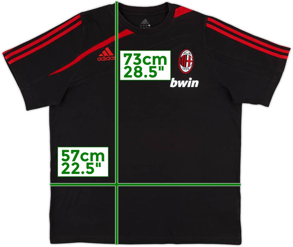 2009-10 AC Milan adidas Cotton Tee - 8/10 - (L/XL)