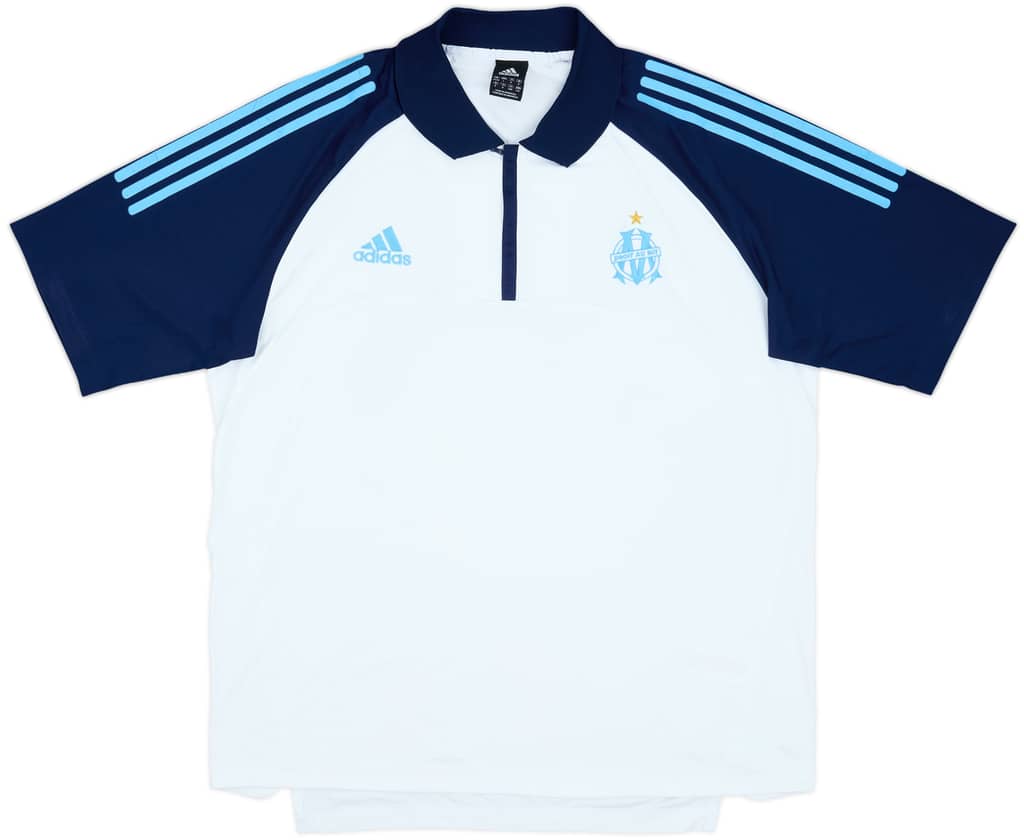 2002-03 Olympique Marseille adidas 1/4 Zip Polo Shirt - 8/10 - (L/XL)