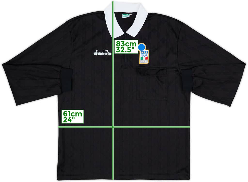 1990s Italy FIGC Diadora Referee L/S Shirt - 9/10 - (XXL)