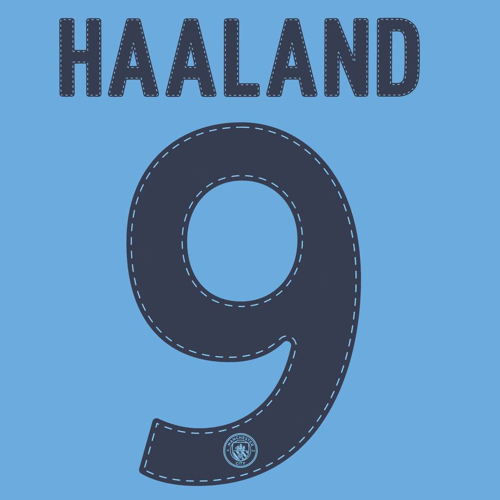 2022-23 Manchester City Home Cup Haaland #9 Name Set