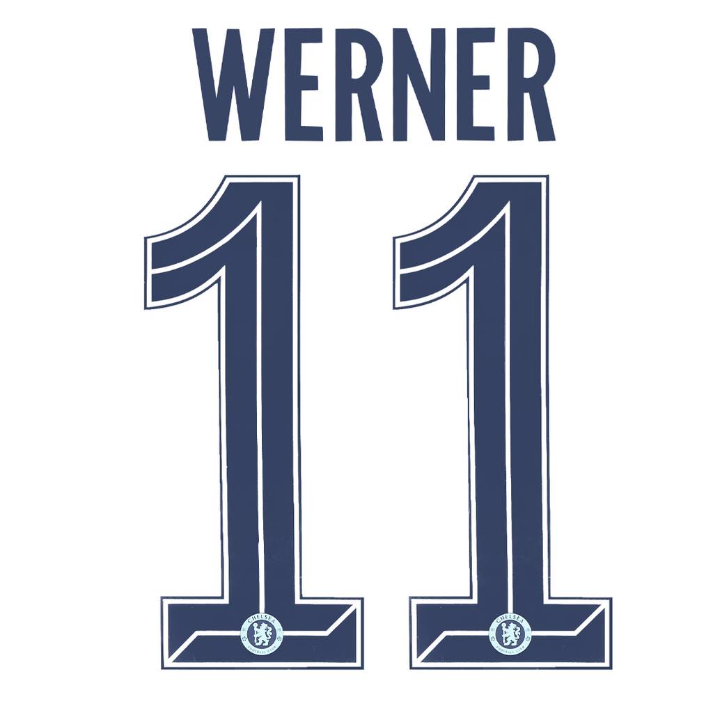 2020-21 Chelsea Away Cup Werner #11 Name Set