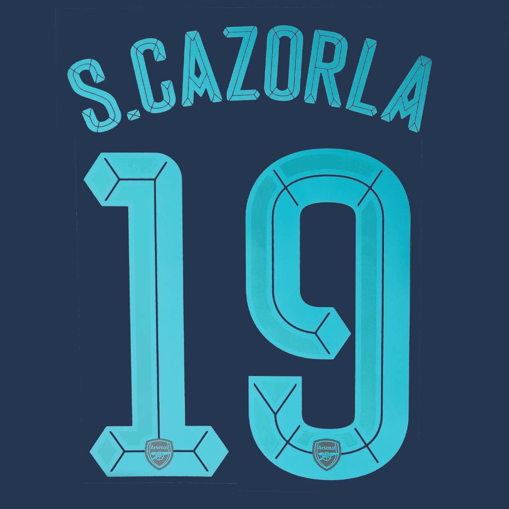 2015-16 Arsenal Third Cup S. Cazorla #19 Name Set