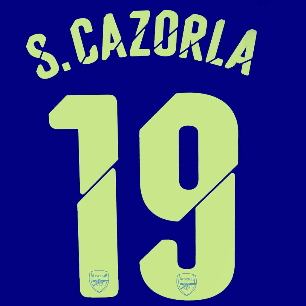 2014-15 Arsenal Third Cup S. Cazorla #19 Name Set
