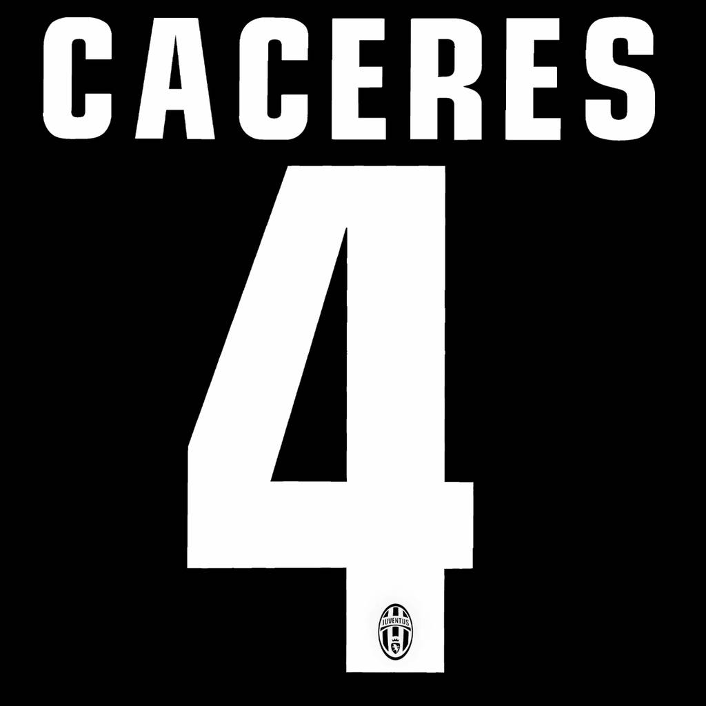 2012-14 Juventus Away/Home Caceres #4 Name Set