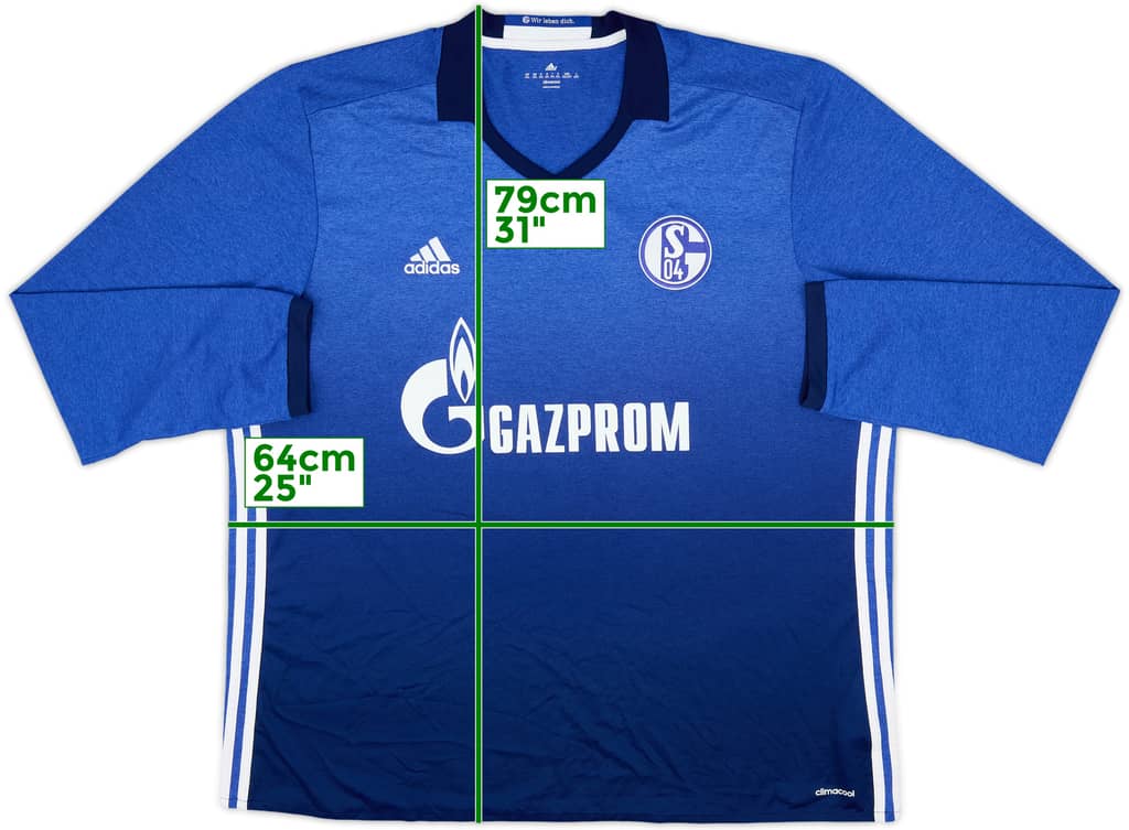 2016-18 Schalke Home L/S Shirt - 8/10 - (XXL)
