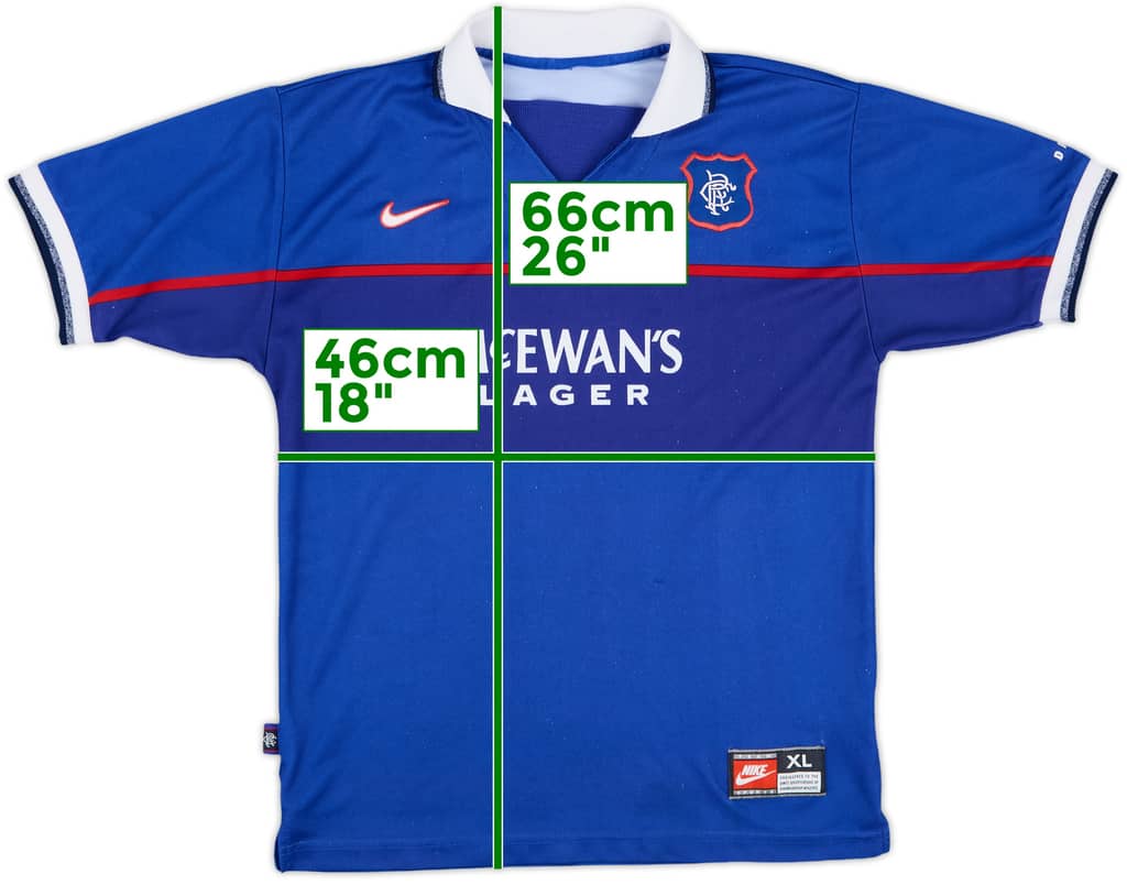 1997-99 Rangers Home Shirt - 8/10 - (XL.Boys)