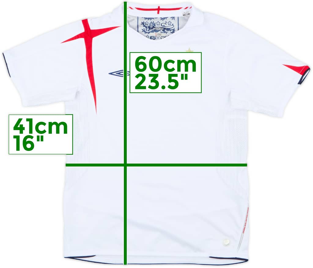 2005-07 England Home Shirt - 6/10 - (M.Boys)