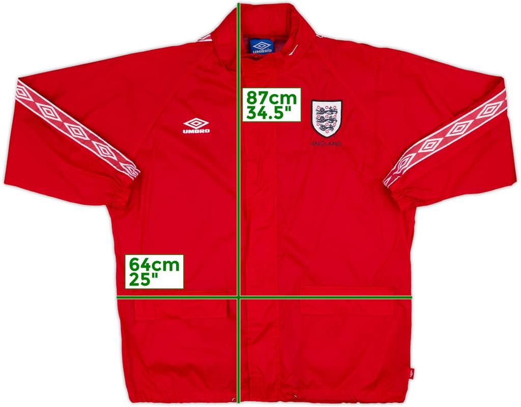 1998-00 England Umbro Hooded Rain Jacket - 8/10 - (M)