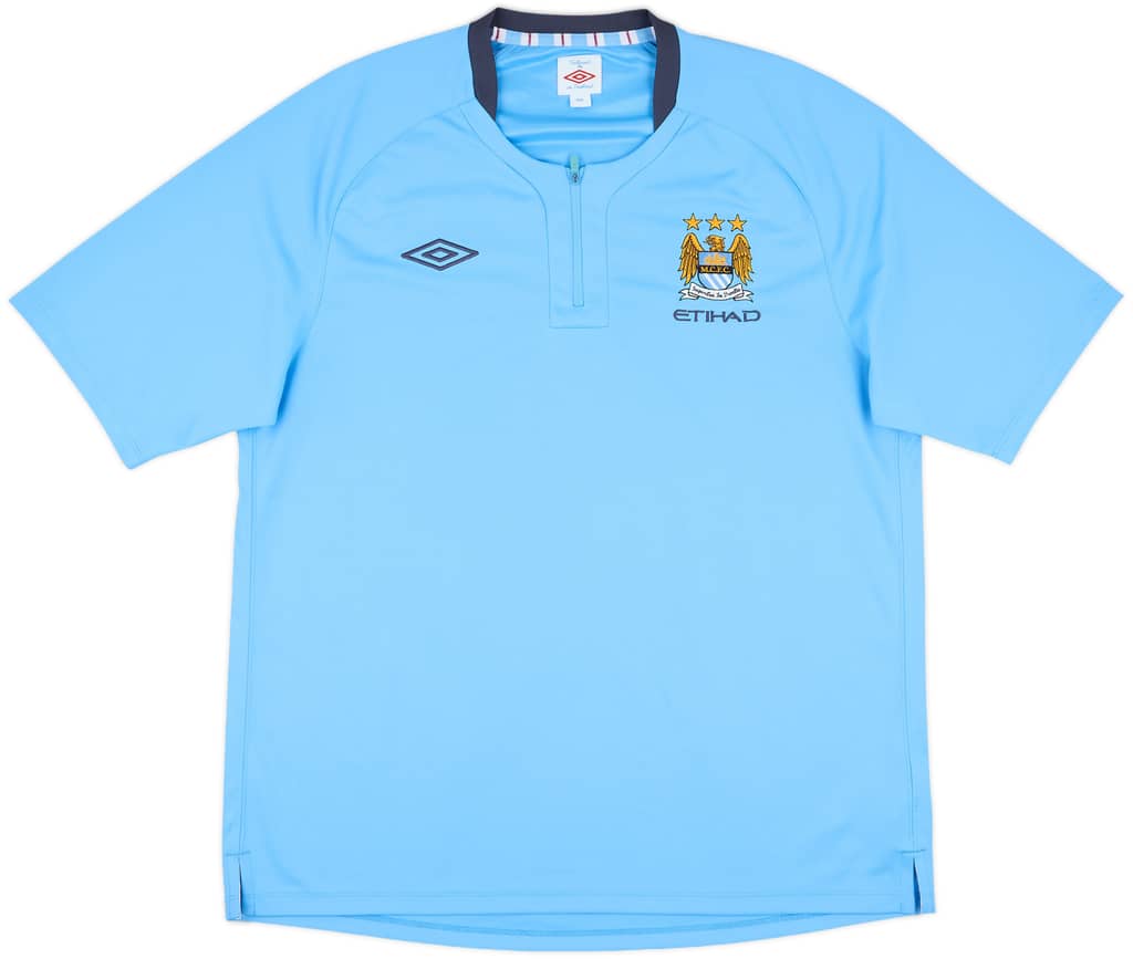 2010-11 Manchester City 1/4 Zip Polo Shirt - 10/10 - (XXL)