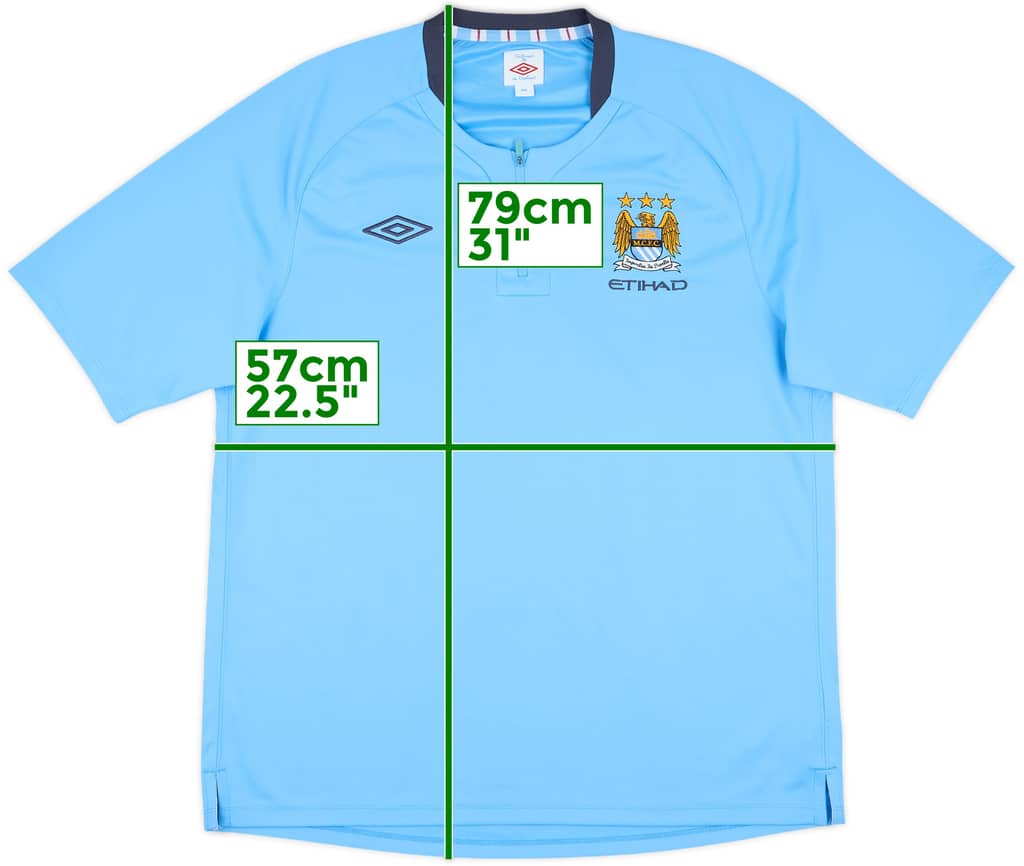 2010-11 Manchester City 1/4 Zip Polo Shirt - 10/10 - (XXL)