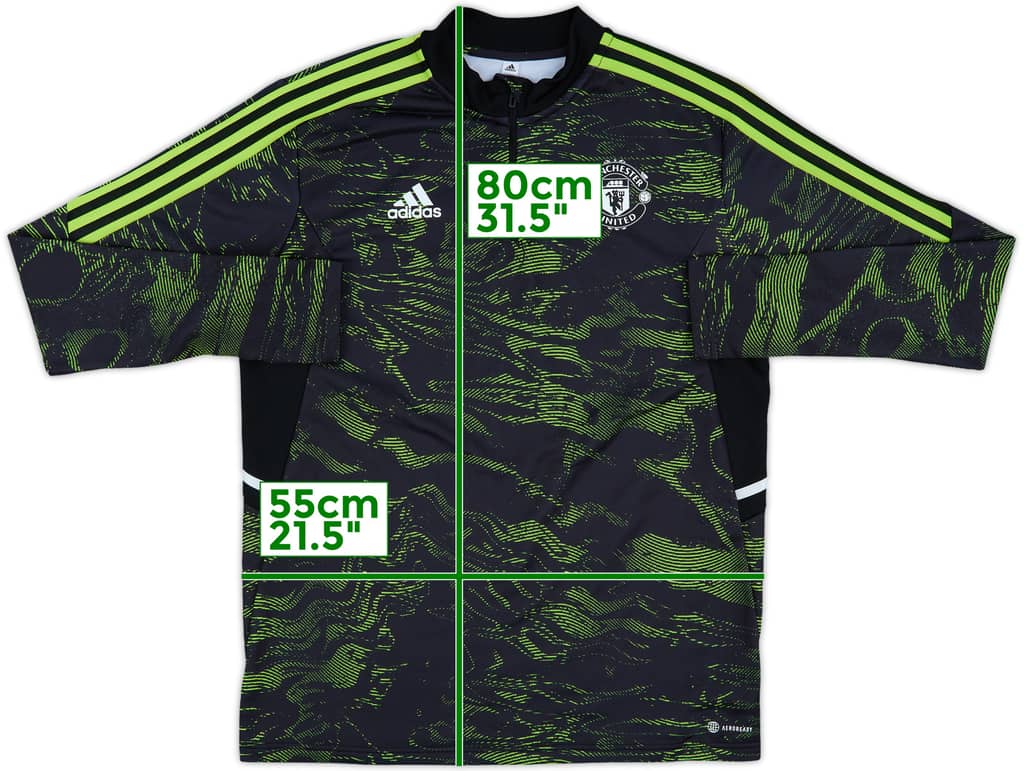 2022-23 Manchester United adidas 1/4 Zip Training Top - 10/10 - (L)