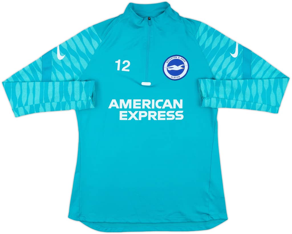 2021-22 Brighton Nike Player Issue Nike 1/4 Zip Drill Top #12 (Mwepu) - 9/10 - (M)