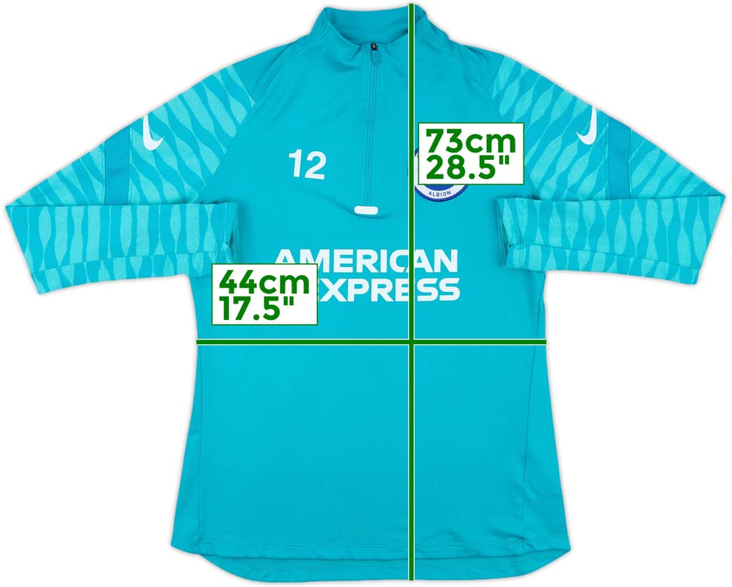 2021-22 Brighton Nike Player Issue Nike 1/4 Zip Drill Top #12 (Mwepu) - 9/10 - (M)