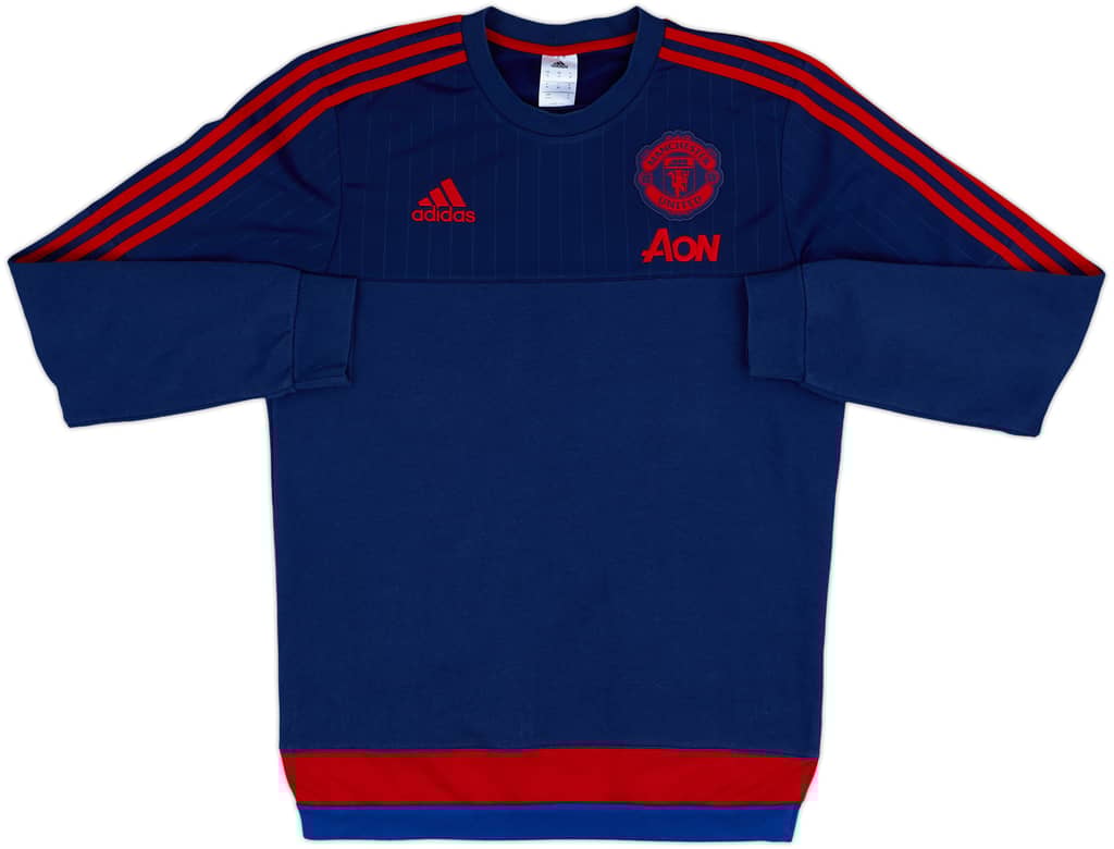 2015-16 Manchester United adidas Sweat Top - 8/10 - (M)