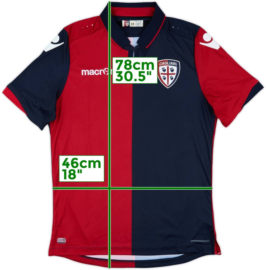 2016-17 Cagliari Home Shirt - 8/10 - (M)
