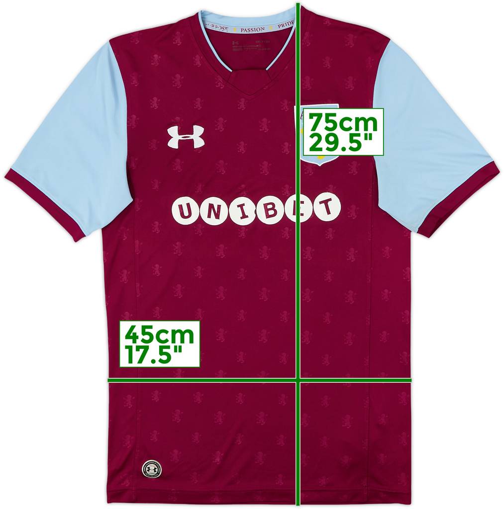2017-18 Aston Villa Home Shirt - 6/10 - (S)