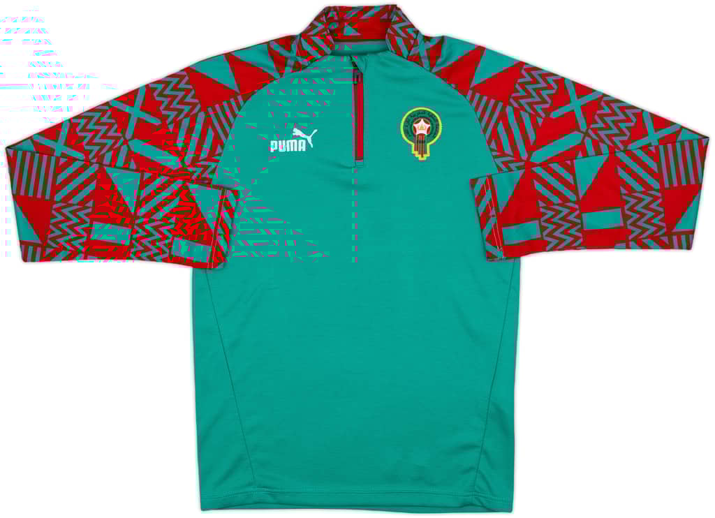 2022-23 Morocco Puma 1/4 Zip Training Top - 8/10 - (L.Boys)