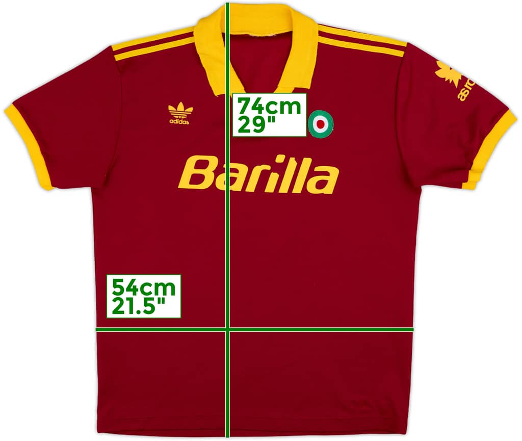 1991-92 Roma Home Shirt - 7/10 - (L)