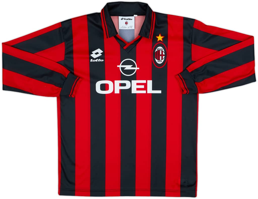 1994-95 AC Milan Home L/S Shirt - 10/10 - (XXL.Boys)