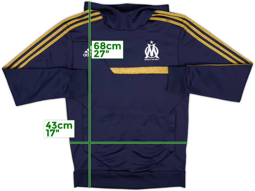 2013-14 Olympique Marseille adidas Hooded Sweat Top - 8/10 - (S)