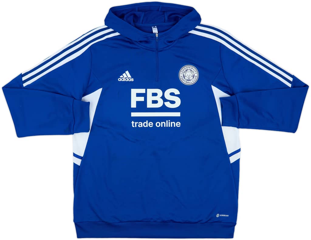 2022-23 Leicester City adidas 1/4 Zip Hooded Training Top - 8/10 - (XL)