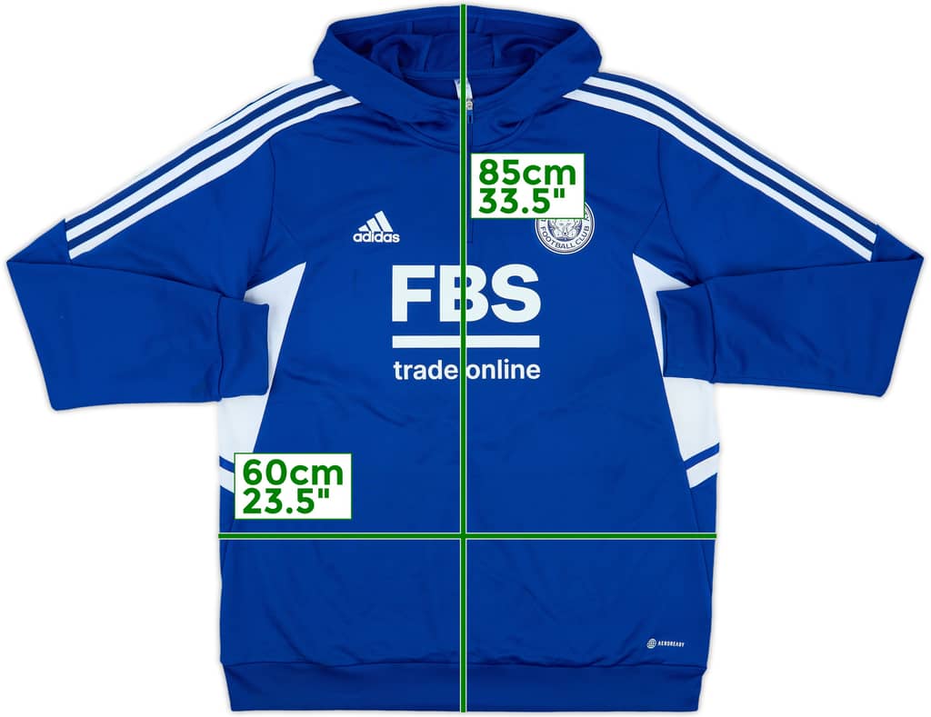 2022-23 Leicester City adidas 1/4 Zip Hooded Training Top - 8/10 - (XL)