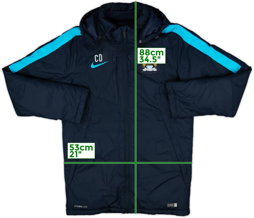 2015-16 Manchester City Nike Staff Issue Padded Bench Coat CD - 9/10 - (S)