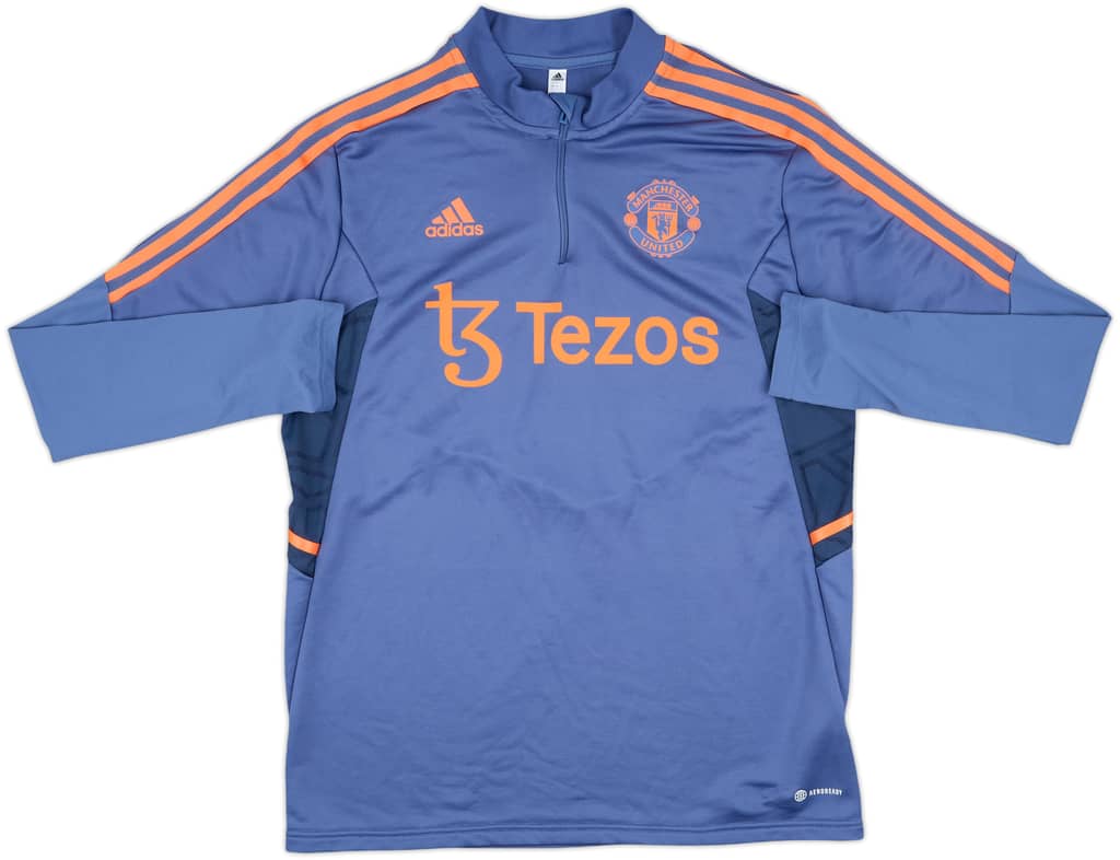 2022-23 Manchester United adidas 1/4 Zip Drill Top - 8/10 - (L)