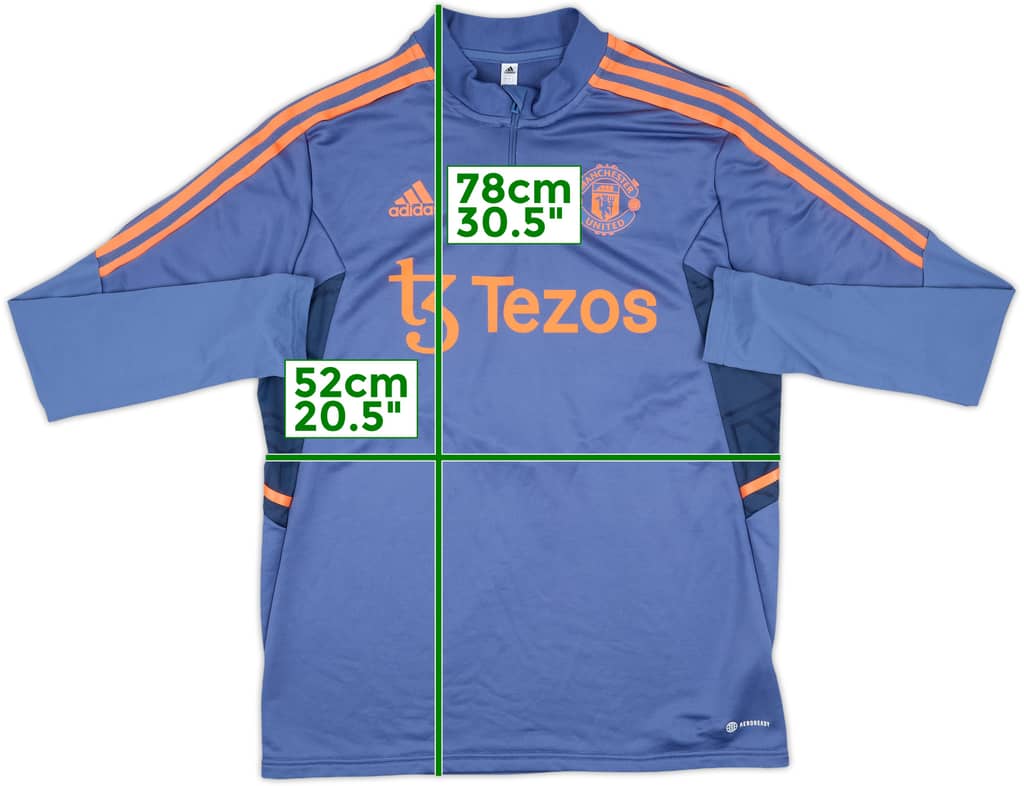 2022-23 Manchester United adidas 1/4 Zip Drill Top - 8/10 - (L)