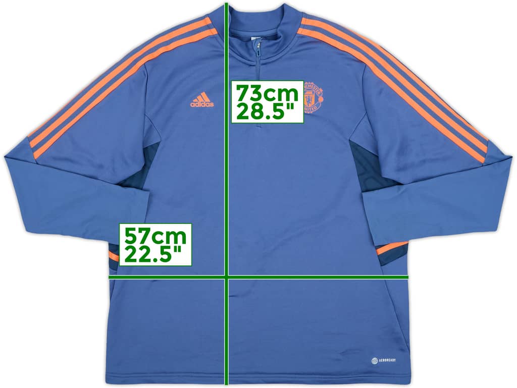 2022-23 Manchester United adidas 1/4 Zip Sweat Top - 9/10 - (Women's XXL)