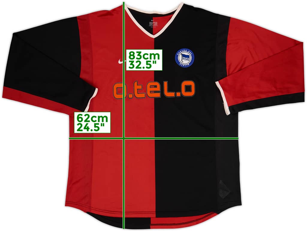 Camiseta de visitante de manga larga del Hertha Berlin 2001-02 - 6/10 - (XL)