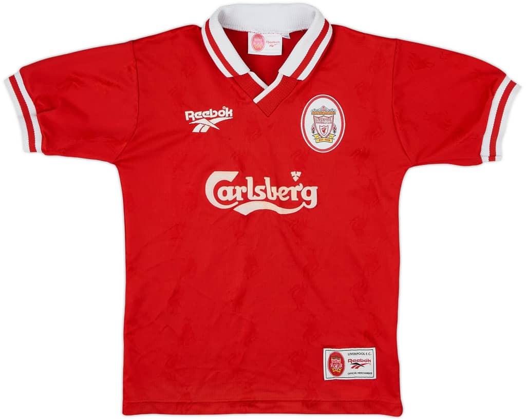 1996-98 Liverpool Home Shirt - 8/10 - (M.Boys)