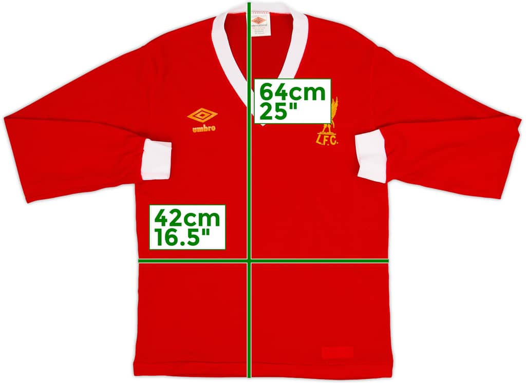 1976-79 Liverpool Home L/S Shirt - 8/10 - (S)