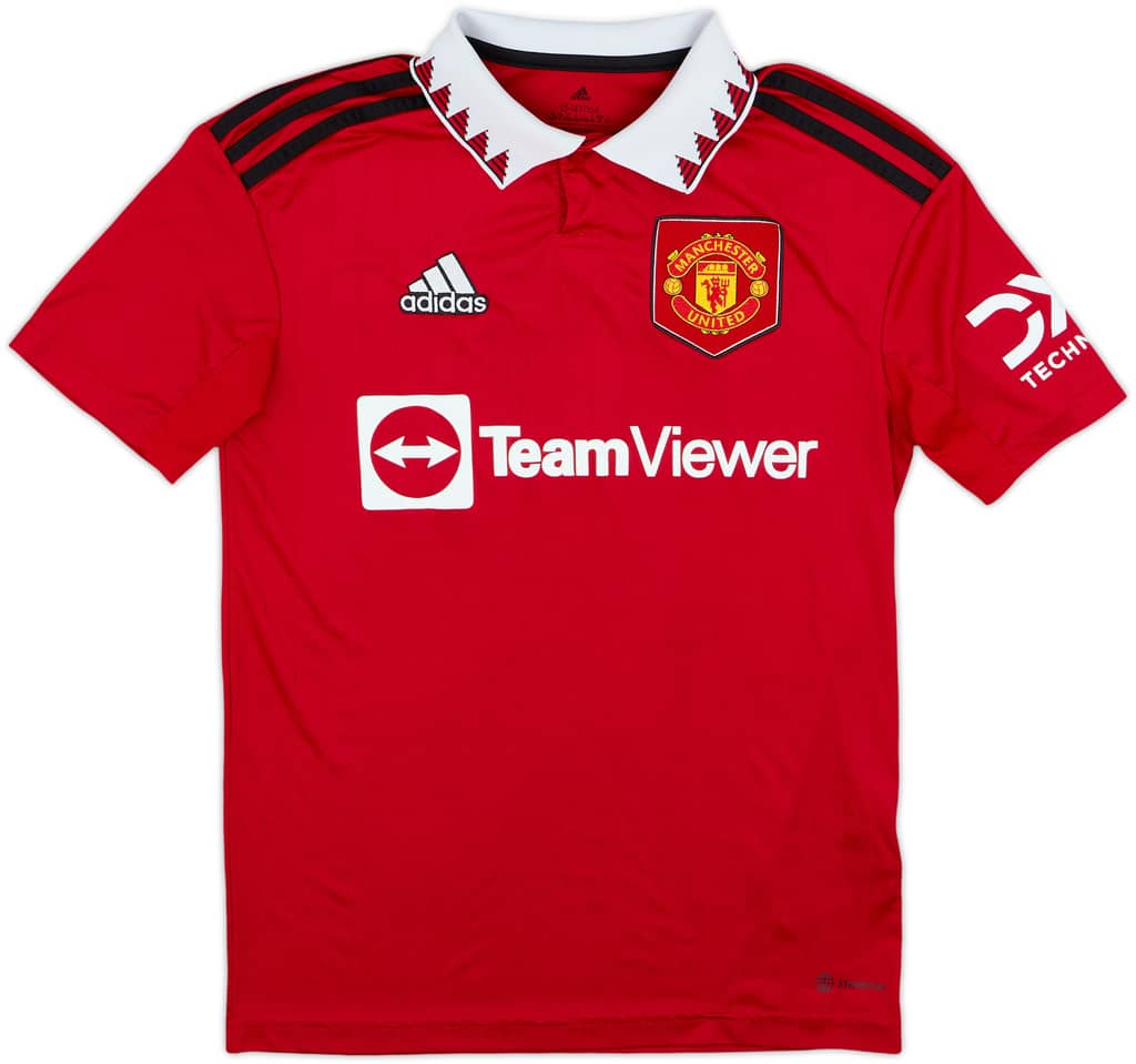2022-23 Manchester United Home Shirt - 6/10 - (L.Boys)