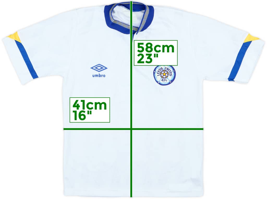 1990-91 Leeds United Home Shirt - 9/10 - (L.Boys)