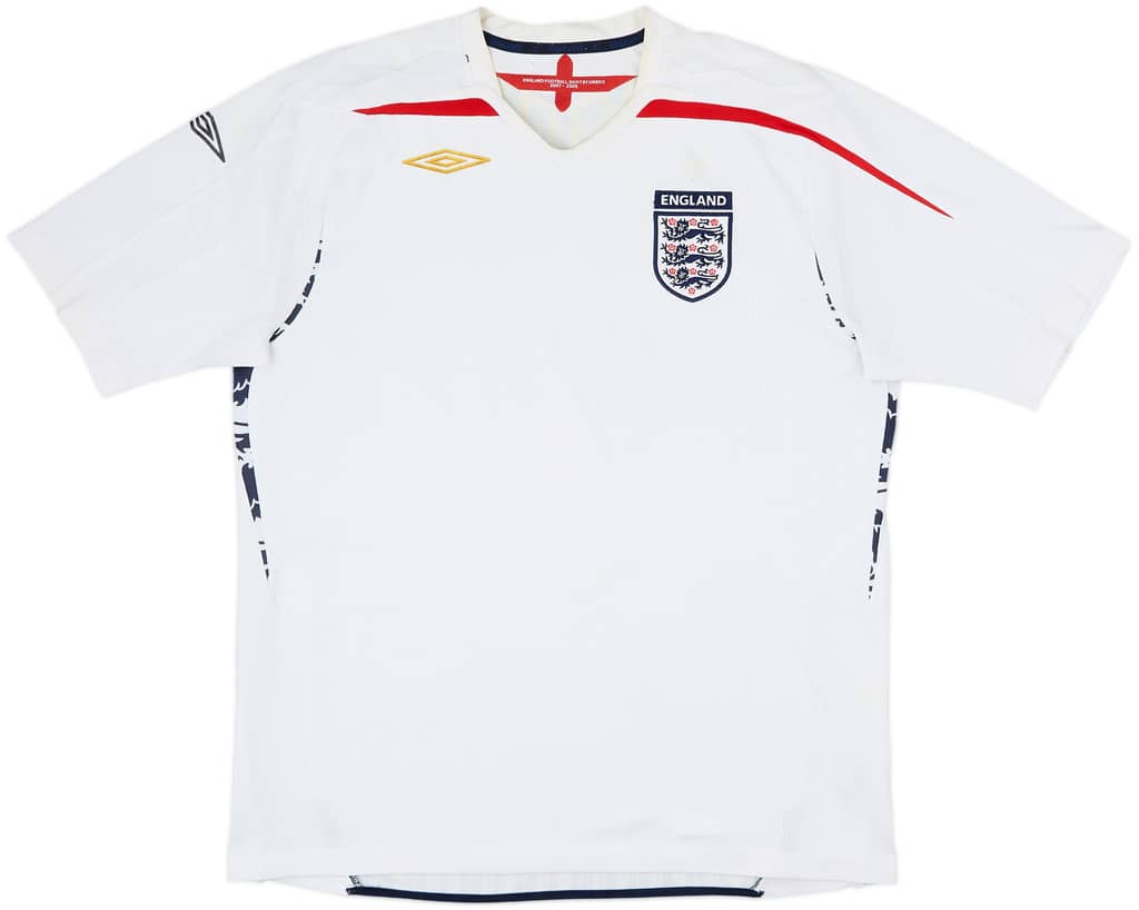 2007-09 England Home Shirt - 5/10 - (XL)