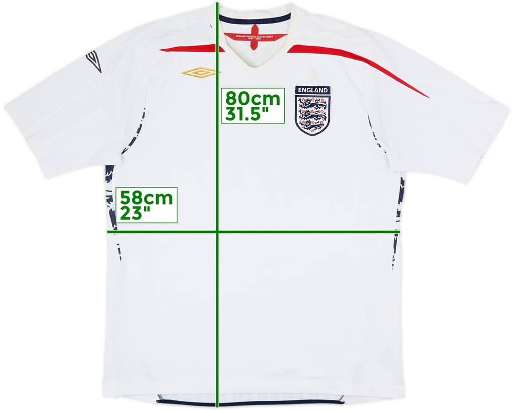 2007-09 England Home Shirt - 5/10 - (XL)