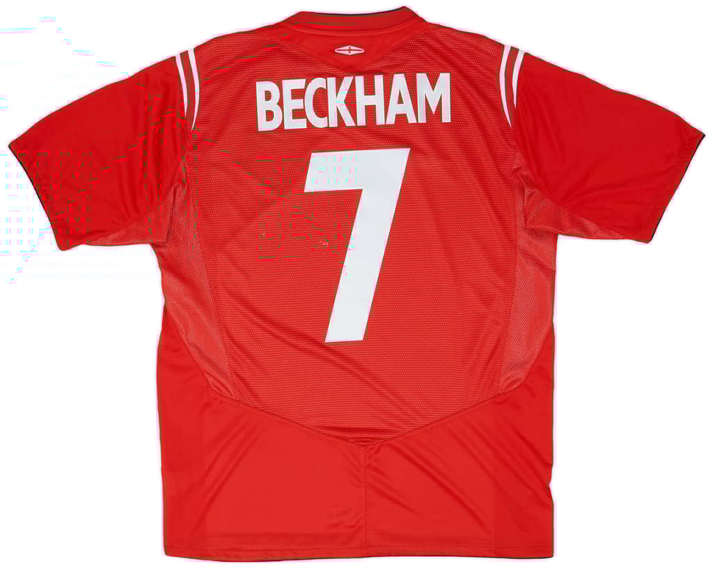 2004-06 England Away Shirt Beckham #7 - 6/10 - (L)