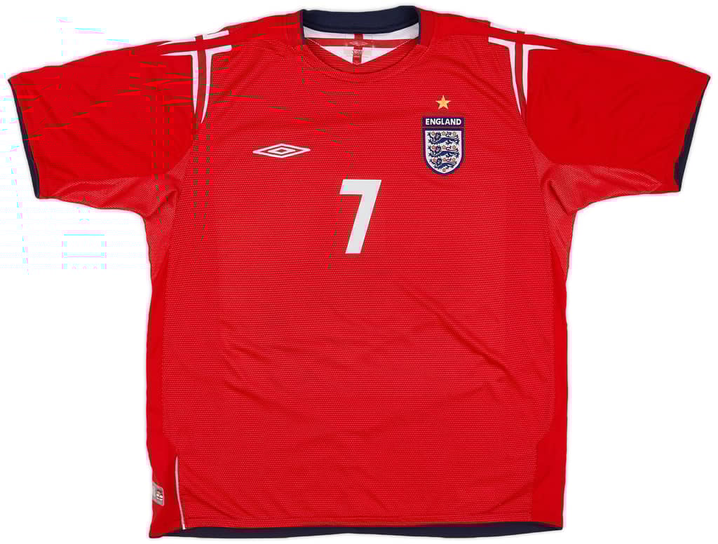 2004-06 England Away Shirt Beckham #7 - 6/10 - (XL)