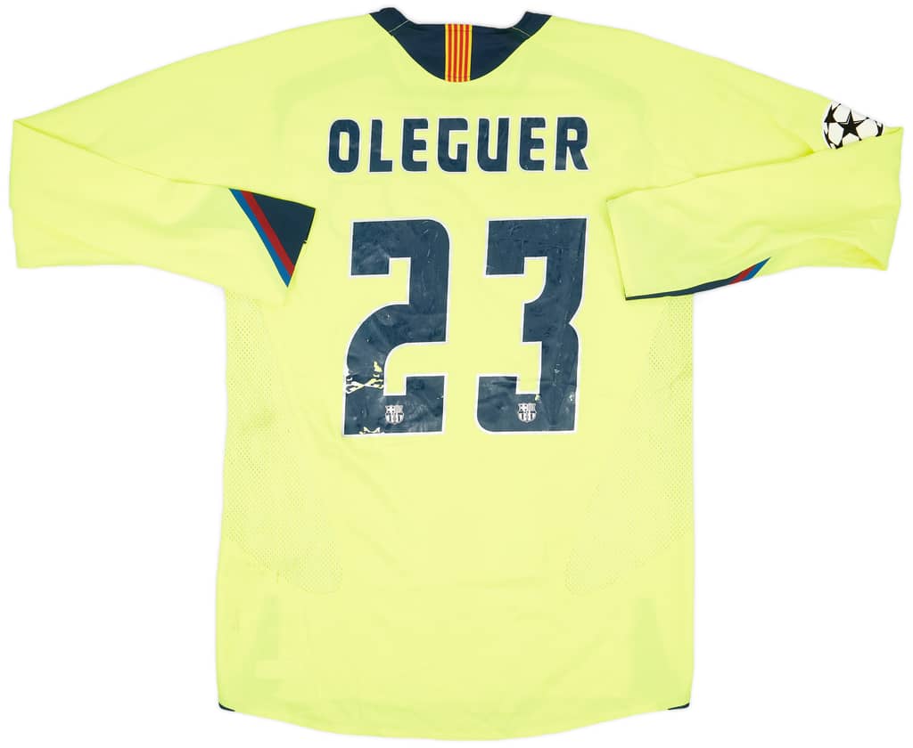 2005-06 Barcelona Match Worn Champions League Away L/S Shirt Oleguer #23