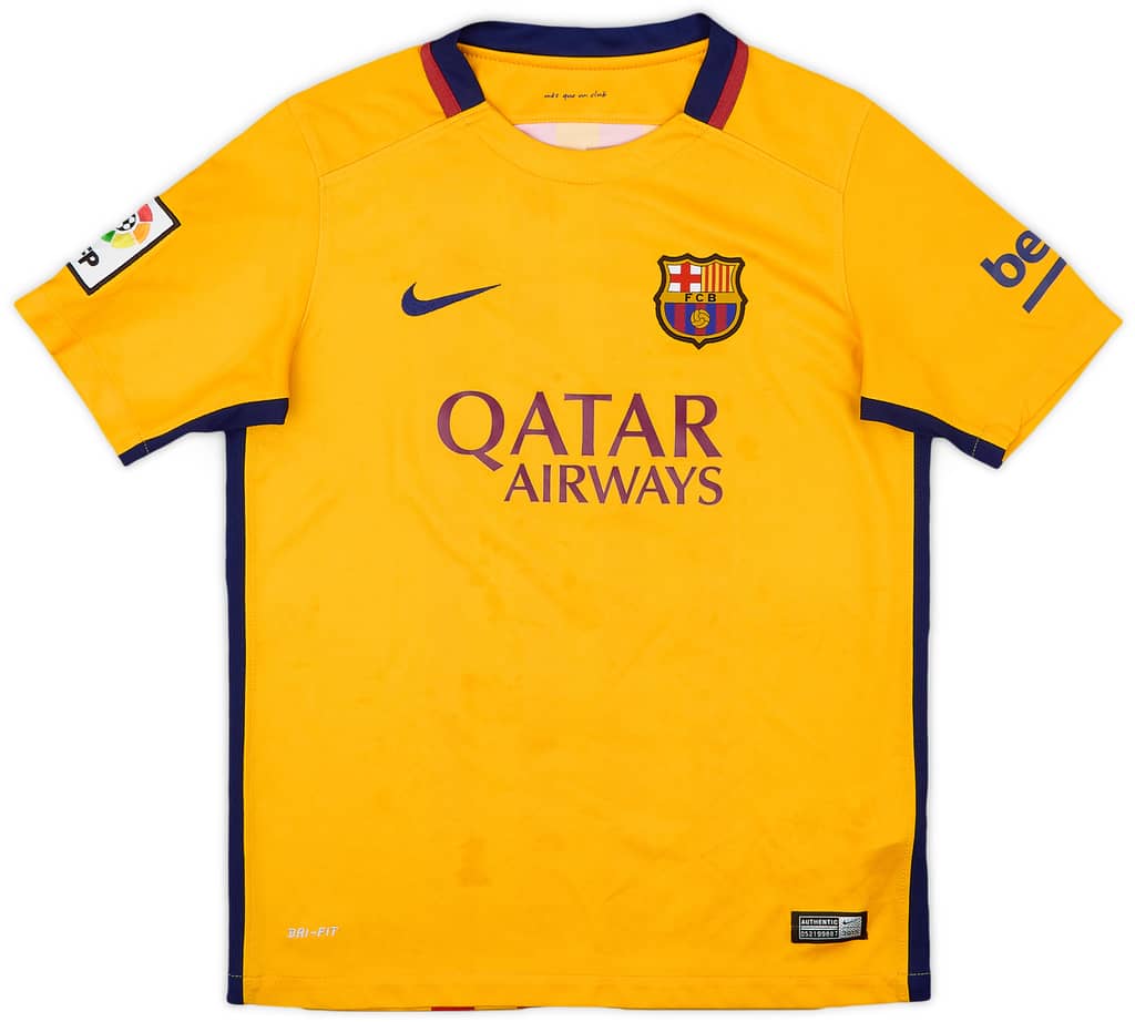 2015-16 Barcelona Away Shirt - 6/10 - (L.Boys)