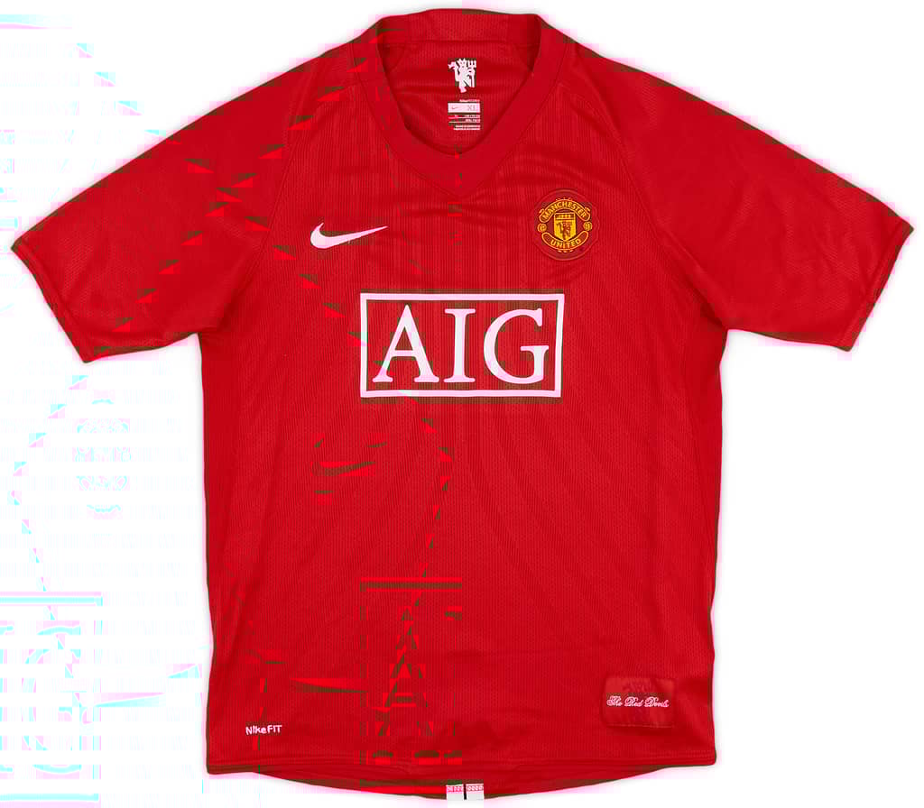 2007-09 Manchester United Home Shirt - 9/10 - (XL.Boys)