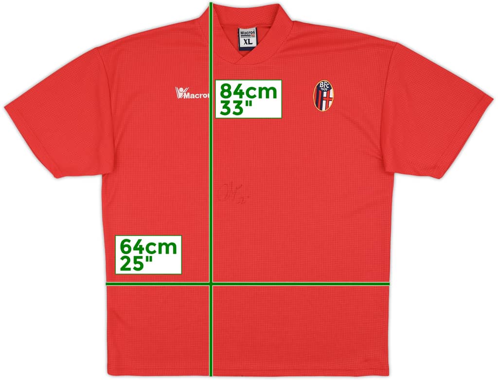2001-02 Bologna Macron Signed Training Shirt - 9/10 - (XL)